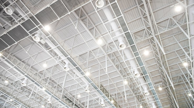 white ceiling lights