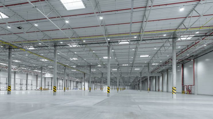 lighting in commercial warehouse