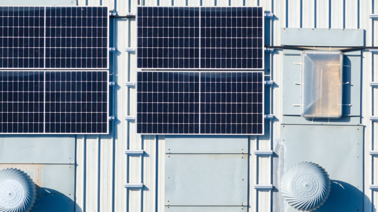 solar panels on roof