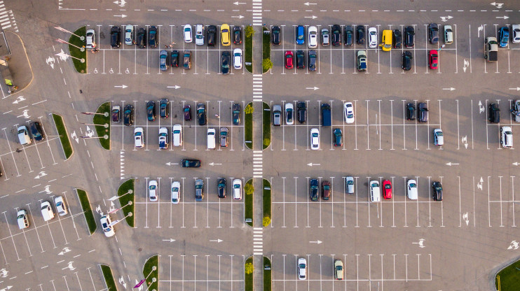 parking lot with cars