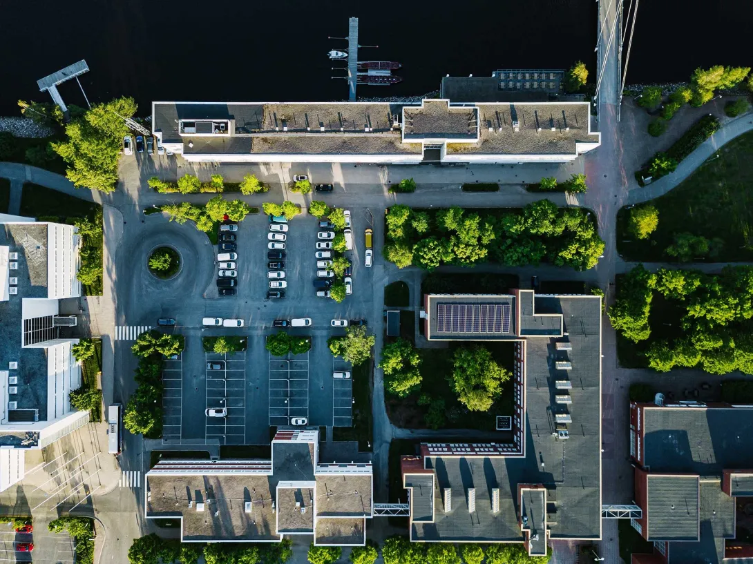 building complex birds eyeview