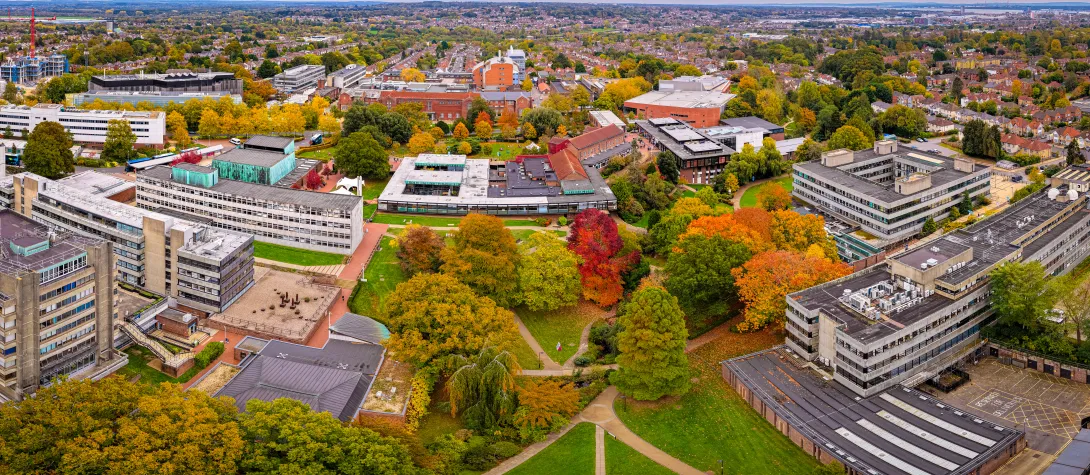 research campus aerial shot