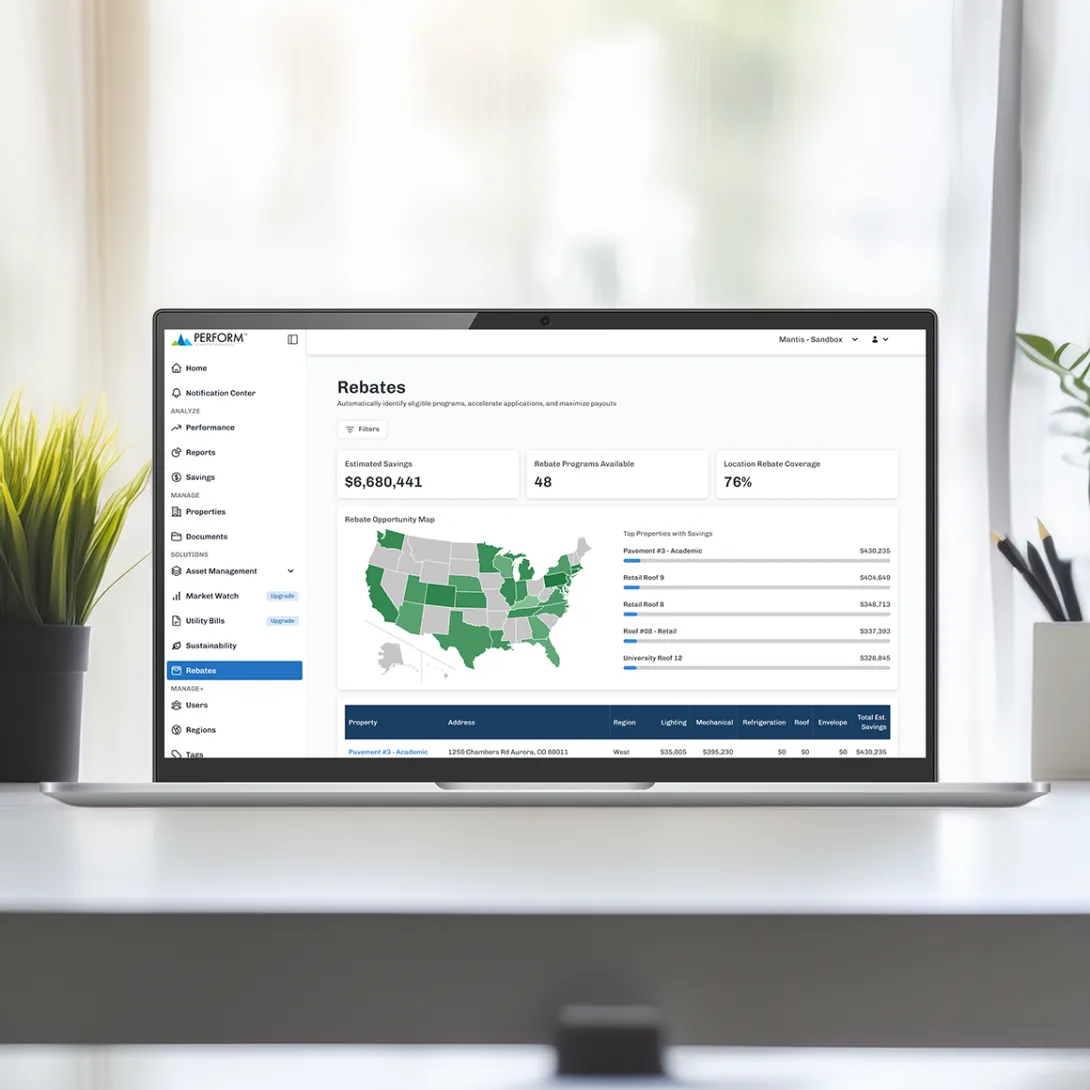 Find rebate opportunities with Perform